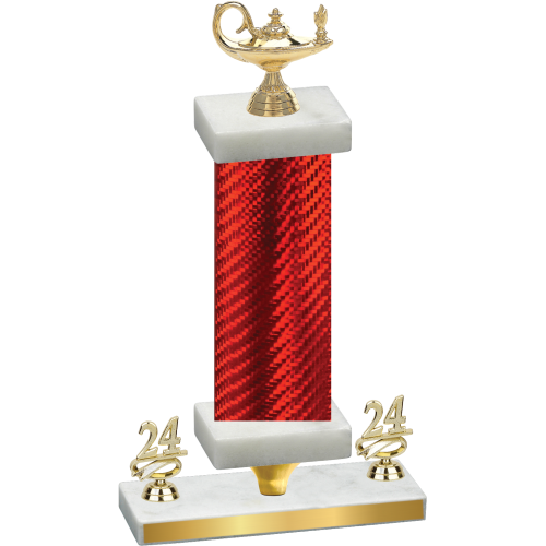 Premium Single Red Carbon Fiber Year Academics Trophy