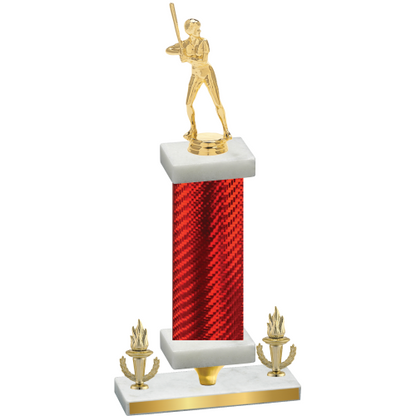 Premium Single Red Carbon Fiber Victory Softball Trophy