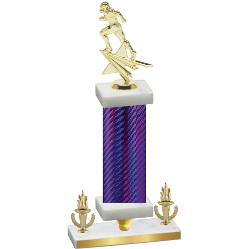 Premium Single Purple Carbon Fiber Victory Football Trophy