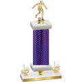 Premium Single Purple Carbon Fiber First Place Soccer Trophy