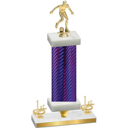 Premium Single Purple Carbon Fiber First Place Soccer Trophy