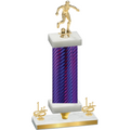 Premium Single Purple Carbon Fiber First Place Soccer Trophy