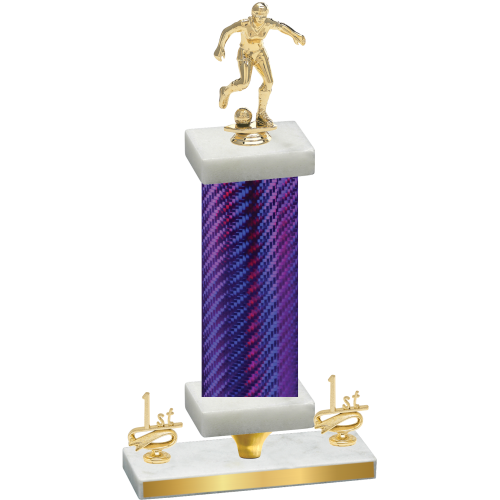 Premium Single Purple Carbon Fiber First Place Soccer Trophy