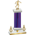 Premium Single Purple Carbon Fiber Victory Soccer Trophy