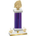 Premium Single Purple Carbon Fiber First Place Soccer Trophy