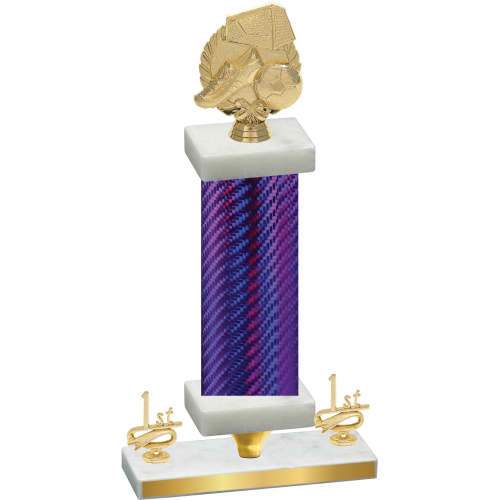 Premium Single Purple Carbon Fiber First Place Soccer Trophy