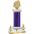 Premium Single Purple Carbon Fiber Victory Soccer Trophy