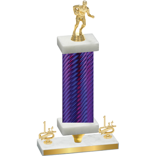 Premium Single Purple Carbon Fiber First Place Rugby Trophy