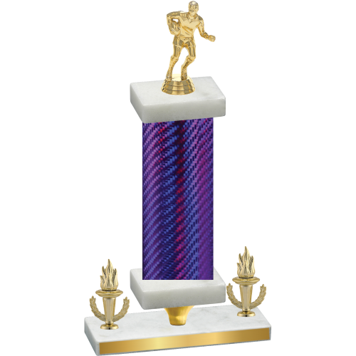 Premium Single Purple Carbon Fiber Victory Rugby Trophy