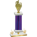 Premium Single Purple Carbon Fiber First Place Rugby Trophy