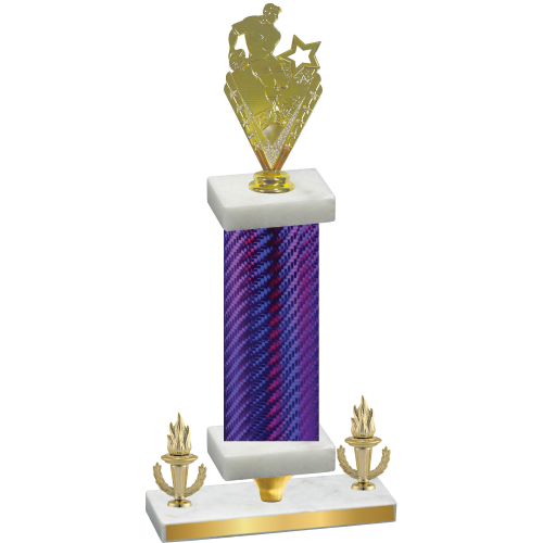 Premium Single Purple Carbon Fiber Victory Rugby Trophy