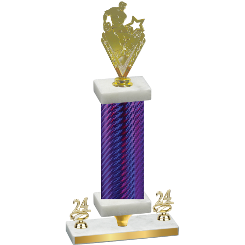 Premium Single Purple Carbon Fiber Year Rugby Trophy