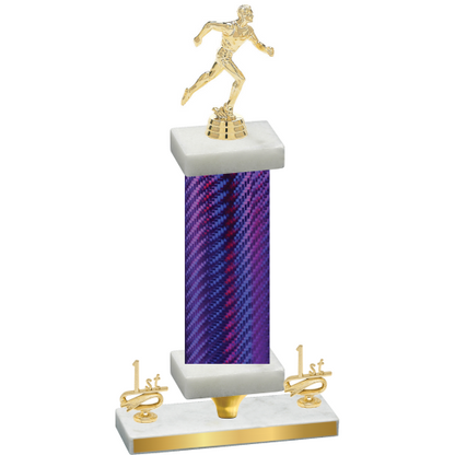 Premium Single Purple Carbon Fiber First Place Running Trophy