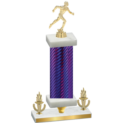 Premium Single Purple Carbon Fiber Victory Running Trophy