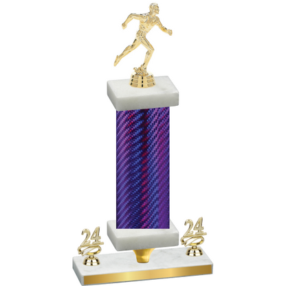 Premium Single Purple Carbon Fiber Year Running Trophy