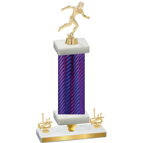 Premium Single Purple Carbon Fiber First Place Running Trophy