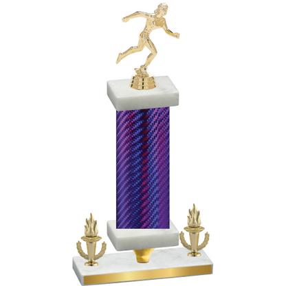 Premium Single Purple Carbon Fiber Victory Running Trophy