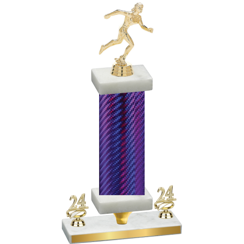 Premium Single Purple Carbon Fiber Year Running Trophy