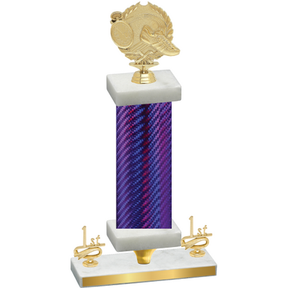 Premium Single Purple Carbon Fiber First Place Running Trophy