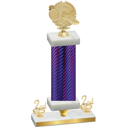 Premium Single Purple Carbon Fiber Second Place Running Trophy