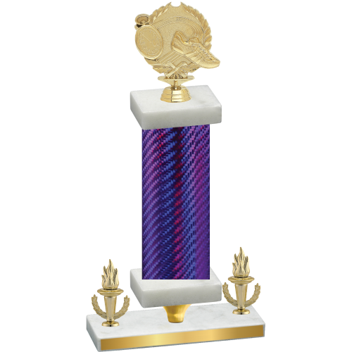 Premium Single Purple Carbon Fiber Victory Running Trophy