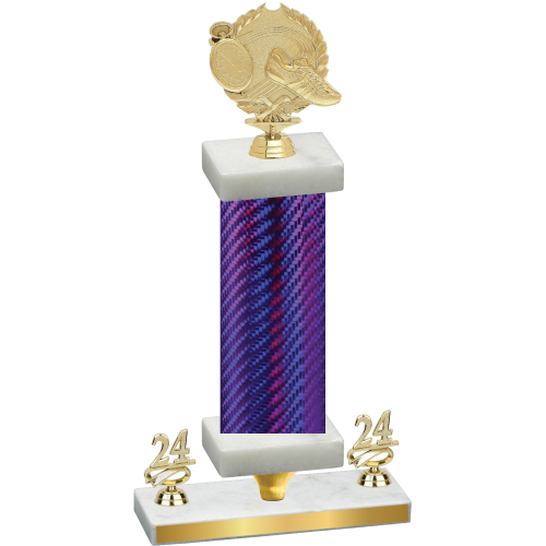 Premium Single Purple Carbon Fiber Year Running Trophy