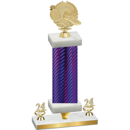 Premium Single Purple Carbon Fiber Year Running Trophy