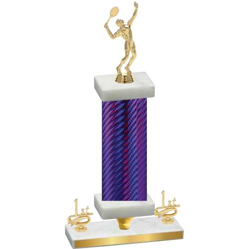 Premium Single Purple Carbon Fiber First Place Tennis Trophy