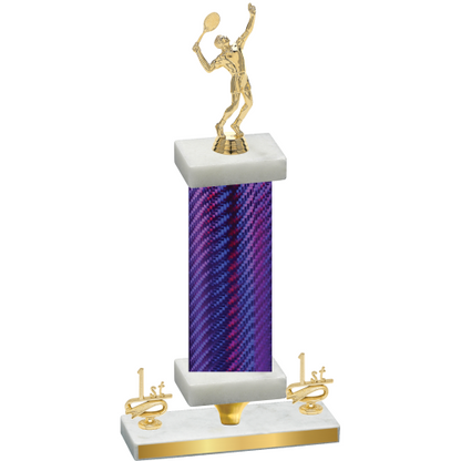 Premium Single Purple Carbon Fiber First Place Tennis Trophy