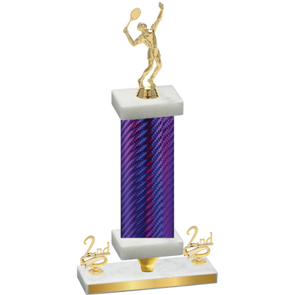 Premium Single Purple Carbon Fiber Second Place Tennis Trophy