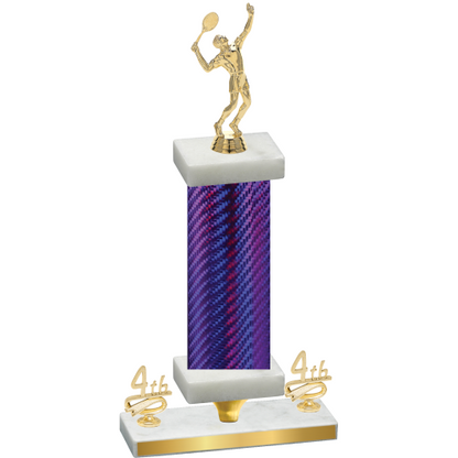 Premium Single Purple Carbon Fiber Fourth Place Tennis Trophy