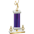 Premium Single Purple Carbon Fiber Victory Tennis Trophy