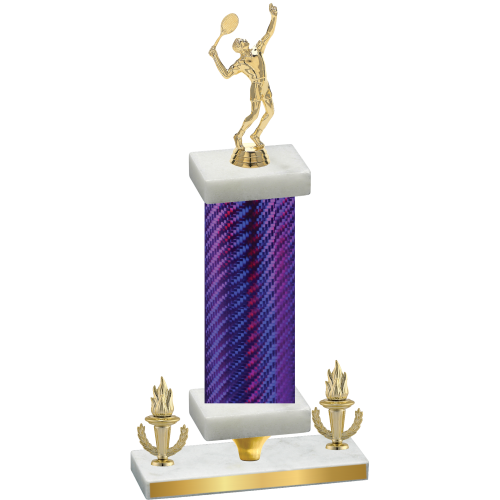 Premium Single Purple Carbon Fiber Victory Tennis Trophy