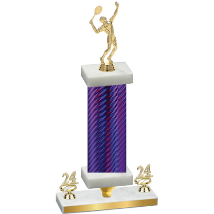 Premium Single Purple Carbon Fiber Year Tennis Trophy