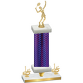 Premium Single Purple Carbon Fiber First Place Tennis Trophy