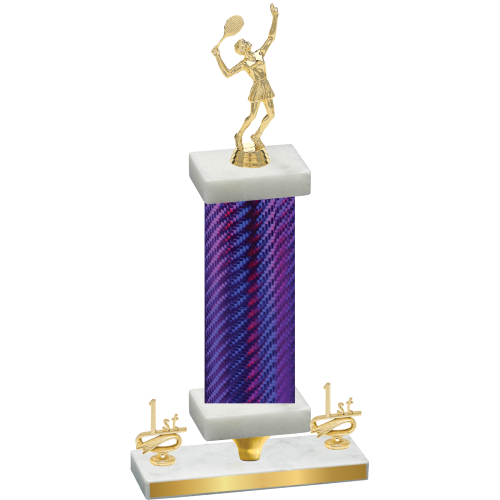 Premium Single Purple Carbon Fiber First Place Tennis Trophy