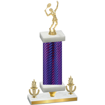 Premium Single Purple Carbon Fiber Victory Tennis Trophy