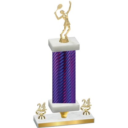 Premium Single Purple Carbon Fiber Year Tennis Trophy