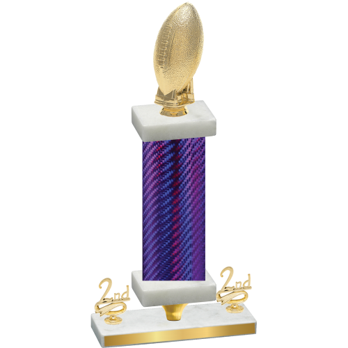 Premium Single Purple Carbon Fiber Second Place Football Trophy