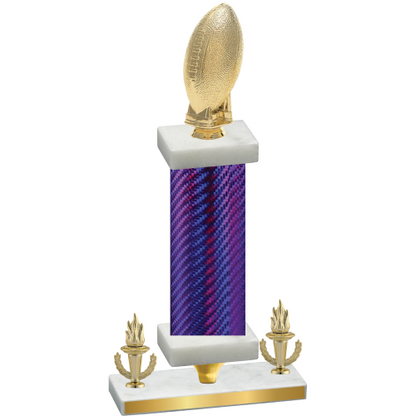 Premium Single Purple Carbon Fiber Victory Football Trophy