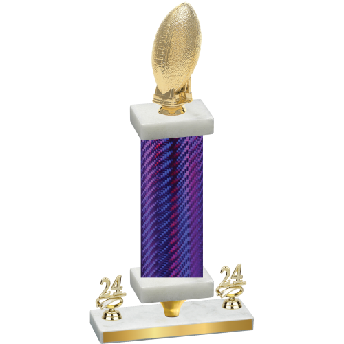 Premium Single Purple Carbon Fiber Year Football Trophy