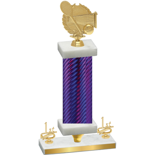 Premium Single Purple Carbon Fiber First Place Tennis Trophy