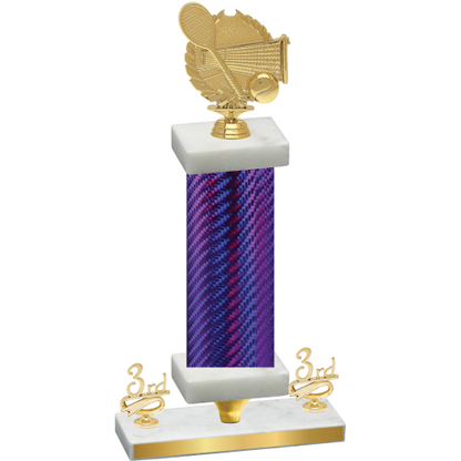 Premium Single Purple Carbon Fiber Third Place Tennis Trophy