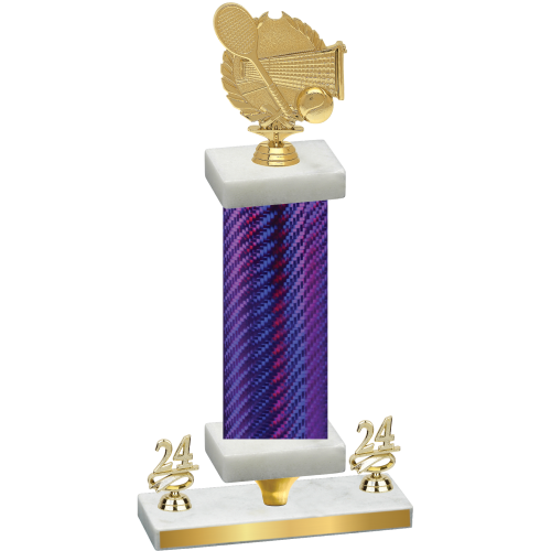 Premium Single Purple Carbon Fiber Year Tennis Trophy