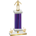 Premium Single Purple Carbon Fiber First Place Wrestling Trophy