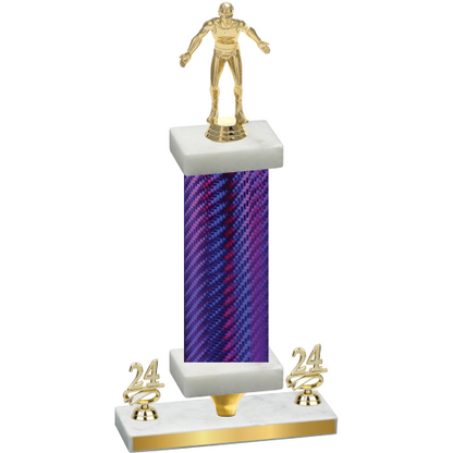 Premium Single Purple Carbon Fiber Year Wrestling Trophy