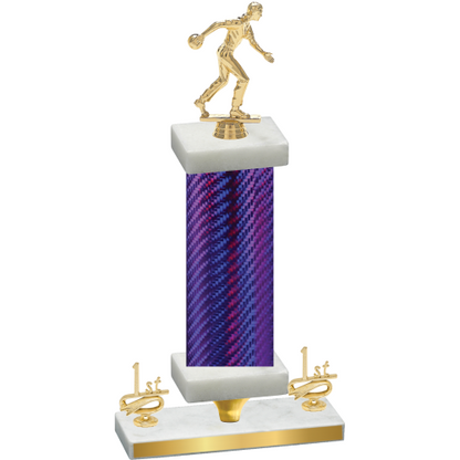 Premium Single Purple Carbon Fiber First Place Bowling Trophy