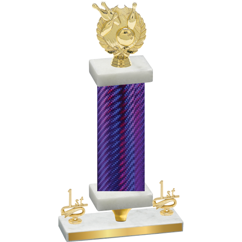 Premium Single Purple Carbon Fiber First Place Bowling Trophy