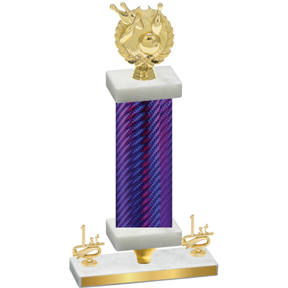 Premium Single Purple Carbon Fiber First Place Bowling Trophy