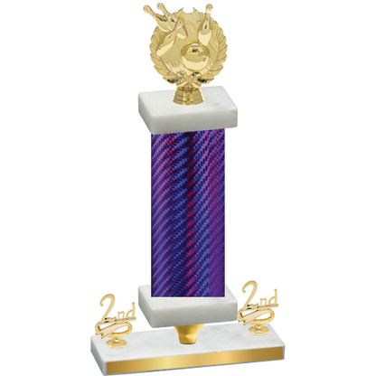 Premium Single Purple Carbon Fiber Second Place Bowling Trophy